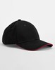 Beechfield CB820C EarthAware® Classic Organic Cotton 6 Panel Cap - Sandwich Peak - Black/Classic Red - One Size afbeelding