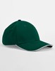 Beechfield CB820C EarthAware® Classic Organic Cotton 6 Panel Cap - Sandwich Peak - Bottle Green/White - One Size afbeelding