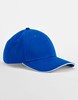 Beechfield CB820C EarthAware® Classic Organic Cotton 6 Panel Cap - Sandwich Peak - Bright Royal/White - One Size afbeelding