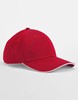 Beechfield CB820C EarthAware® Classic Organic Cotton 6 Panel Cap - Sandwich Peak - Classic Red/White - One Size afbeelding