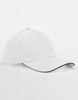 Beechfield CB820C EarthAware® Classic Organic Cotton 6 Panel Cap - Sandwich Peak - White/French Navy - One Size afbeelding