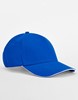 Beechfield CB825C EarthAware® Classic Organic Cotton 5 Panel Cap - Sandwich Peak - Bright Royal/White - One Size afbeelding
