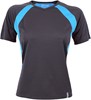 Cona Sports CN150 Ladies´ Pace Tech Tee - Anthracite/Azure Blue - L afbeelding