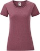Fruit Of The Loom F131 Ladies´ Iconic T - Heather Burgundy - XS afbeelding