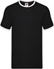 Fruit Of The Loom F159 Ringer Tee - Black/White - S afbeelding