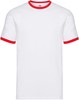 Fruit Of The Loom F159 Ringer Tee - White/Red - M afbeelding