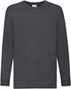 Fruit Of The Loom F240K Kids´ Valueweight Long Sleeve T - Dark Grey Heather - 128 afbeelding