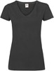 Fruit Of The Loom F271N Ladies´ Valueweight V Neck T - Black - M afbeelding
