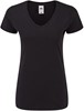 Fruit Of The Loom F274 Ladies´ Iconic 150 V Neck T - Black - M afbeelding