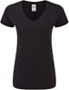 Fruit Of The Loom F274 Ladies´ Iconic 150 V Neck T - Black - XXL afbeelding