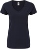 Fruit Of The Loom F274 Ladies´ Iconic 150 V Neck T - Deep Navy - S afbeelding