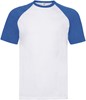 Fruit Of The Loom F295 Short Sleeve Baseball T - White/Royal Blue - XXL afbeelding