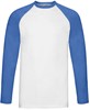 Fruit Of The Loom F296 Long Sleeve Baseball T - White/Royal Blue - 3XL afbeelding