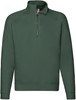 Fruit Of The Loom F382 Premium Zip Neck Raglan Sweat - Bottle Green - L afbeelding