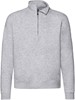 Fruit Of The Loom F382 Premium Zip Neck Raglan Sweat - Heather Grey - XL afbeelding