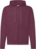 Fruit Of The Loom F401N Classic Hooded Sweat Jacket - Burgundy - S afbeelding