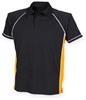 Finden+Hales FH370 Men´s Piped Performance Polo - Black/Amber/White - L afbeelding