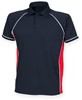 Herenpolo 'Piped Performance' met korte mouwen Navy/Red - M