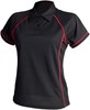 Finden+Hales FH371 Ladies´ Piped Performance Polo - Black/Red - M afbeelding