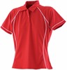 Finden+Hales FH371 Ladies´ Piped Performance Polo - Red/White - XL afbeelding