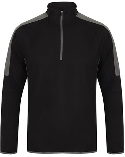 Finden+Hales FH571 Adults 1/4 Zip Midlayer With Contrast Panelling