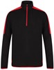 Finden+Hales FH571 Adults 1/4 Zip Midlayer With Contrast Panelling - Black/Red - M afbeelding