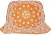 Flexfit FX5003BP Bandana Print Bucket Hat - Orange/White - One Size afbeelding