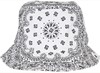 Flexfit FX5003BP Bandana Print Bucket Hat - White/Black - One Size afbeelding