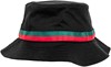 Flexfit FX5003S Stripe Bucket Hat - Black/Fire Red/Green - One Size afbeelding