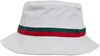 Flexfit FX5003S Stripe Bucket Hat - White/Fire Red/Green - One Size afbeelding