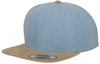 Flexfit FX6089CH Chambray-Suede Snapback - Blue/Beige - One Size afbeelding