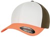 Flexfit FX6277TT 3-Tone Flexfit Cap - Neon Orange/White/Olive - L/XL afbeelding
