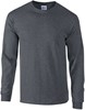Gildan G2400 Ultra Cotton™ Long Sleeve T-Shirt - Dark Heather - 4XL afbeelding