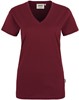 Hakro 126 Women's V-neck shirt Classic - Burgundy - M afbeelding