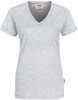 Hakro 126 Women's V-neck shirt Classic - Mottled Ash Grey - L afbeelding