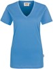 Hakro 126 Women's V-neck shirt Classic - Malibu Blue - M afbeelding