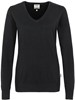 Hakro 133 Women's V-neck pullover Premium-Cotton - Black - 3XL afbeelding