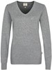 Hakro 133 Women's V-neck pullover Premium-Cotton - Mottled Grey - XL afbeelding