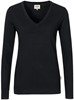 Hakro 134 Women's V-neck pullover merino wool - Black - S afbeelding