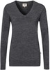 Hakro 134 Women's V-neck pullover merino wool - Mottled Anthracite - S afbeelding