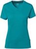 Hakro 169 COTTON TEC® Women's V-neck shirt - Emerald - M afbeelding