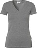 Hakro 172 Women's V-neck shirt Stretch - Mottled Grey - XS afbeelding
