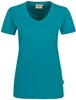 Hakro 181 Women's V-neck shirt MIKRALINAR® - Emerald - L afbeelding