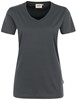 Hakro 181 Women's V-neck shirt MIKRALINAR® - Anthracite - 2XL afbeelding