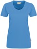 Hakro 181 Women's V-neck shirt MIKRALINAR® - Malibu Blue - 2XL afbeelding
