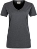 Hakro 181 Women's V-neck shirt MIKRALINAR® - Mottled Anthracite - 3XL afbeelding
