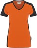 Hakro 190 Women's V-neck shirt Contrast MIKRALINAR® - Orange/Anthracite - 3XL afbeelding