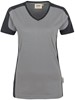 Hakro 190 Women's V-neck shirt Contrast MIKRALINAR® - Titanium/Anthracite - 4XL afbeelding