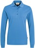 Hakro 215 Women's long-sleeved polo shirt MIKRALINAR® - Malibu Blue - M afbeelding