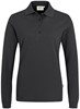 Hakro 215 Women's long-sleeved polo shirt MIKRALINAR® - Carbon Grey - 4XL afbeelding